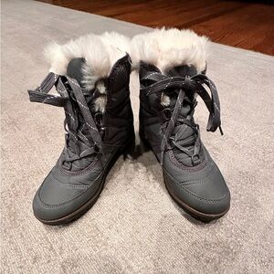 Rock & Candy Charcoal Winter Boots with Faux Fur